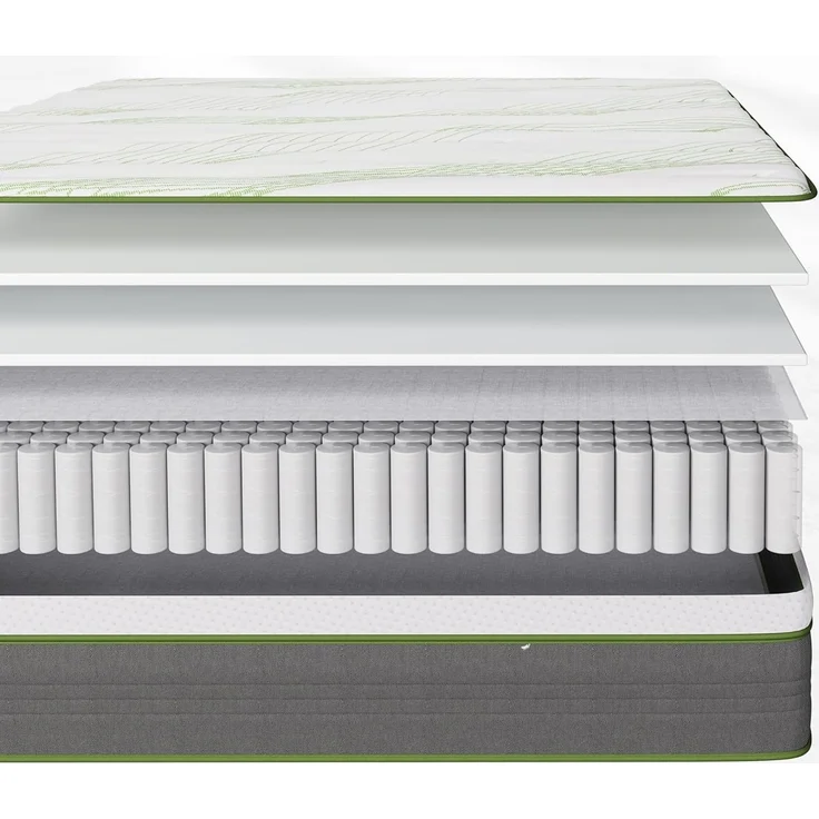 Novilla Matratze 135x190 H2 H3 Federkernmatratze Foam Mittelfeste Taschenfederkern Matratze Taschenfederkern Hybridmatratze Härtegrad Höhe 26cm Weiß