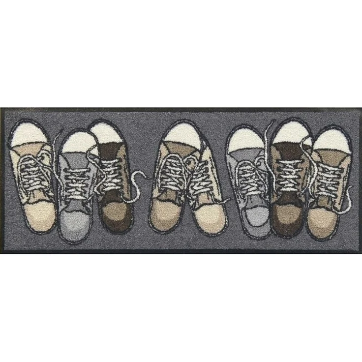 Salonloewe Fußmatte Fußabtreter klein 30x75 Sneakers grau, Läufer Mini, Höhe: 300 mm – Bild 2