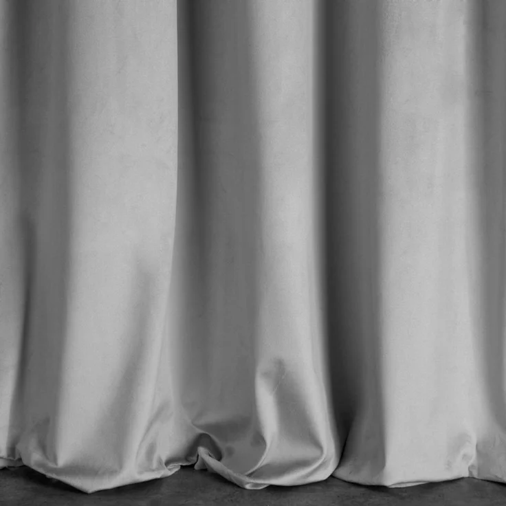 Samtvorhang Velours Vorhänge zum Wohnzimmer Prachtvoll Elegant silber 140x270 cm Kräuselband – Bild 3