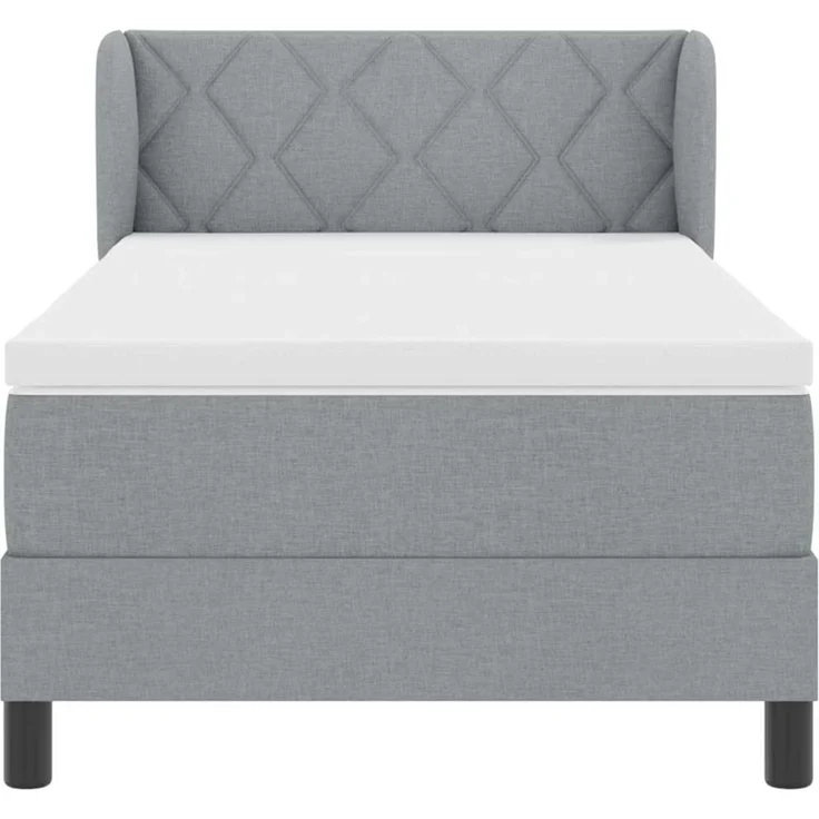 vidaXL Boxspringbett mit Kopfteil Hellgrau 90 x 190 cm Stoff 3340059 – Bild 7