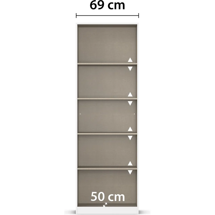 rauch Allrounder, Garderobenschrank, Mehrzweckschrank, 2-türig, mit 4 Einlegeböden, Farbe Weiß/Eiche Artisan, BxHxT 69x210x41cm – Bild 8