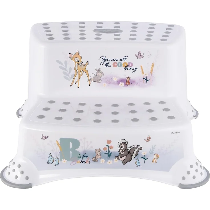 Keeeper Tritthocker zweistufig mit anti-rutsch-funktion bambi nordic white