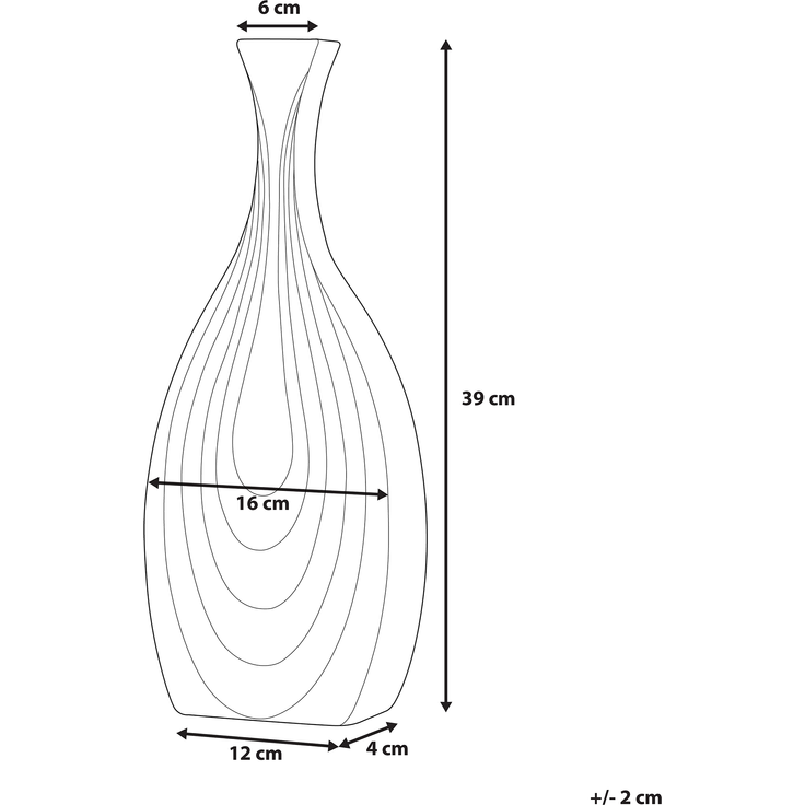 Dekovase THAPSUS Keramik 39 cm Weiß – Bild 2