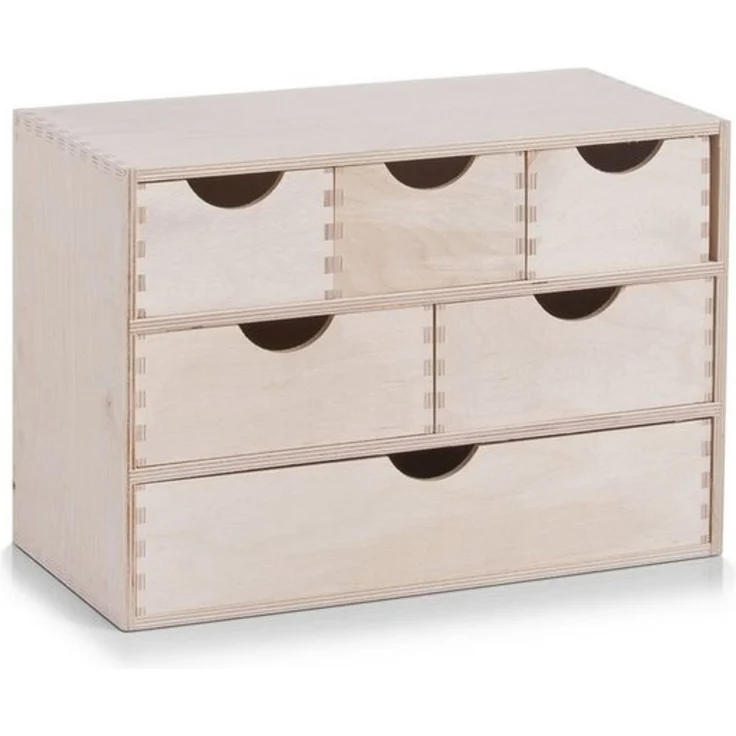 Zeller Present Aufbewahrungsbox Zeller 6er Schubladenelement Mini-Kommode aus Birkenholz – Bild 2