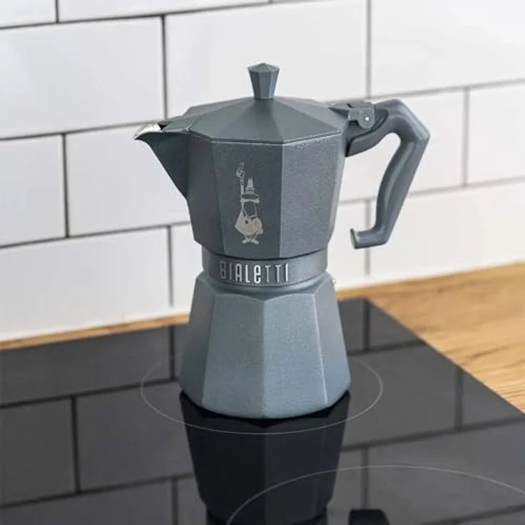 Bialetti Espressokocher Moka Express Exclusive Induktion 3 Tassen grau – Bild 2