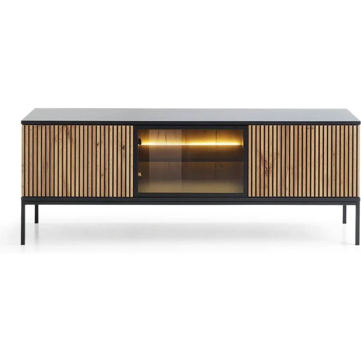 Compleo TV-Schrank LINO, TV Tisch gerifflete Front, Fernsehschrank Modern Wohnzimmer – Bild 2