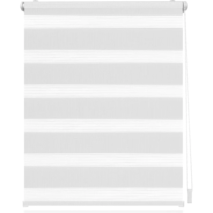 Lichtblick Doppelrollo Klemmfix ohne Bohren, Streifen, Blickdicht, Klemmträger-Montage, Sichtschutz, Wandmongtage, Deckenmontage, für Fenster und Türen Weiß,80x150 cm (B x L) – Bild 1