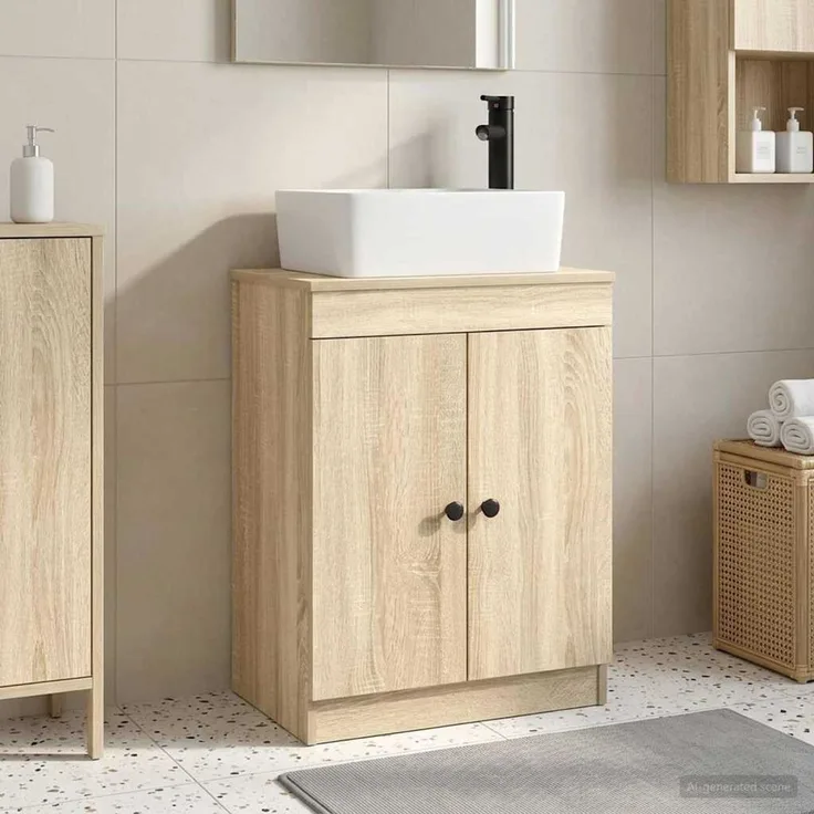 vidaXL Waschbeckenschrank Sonoma-Eiche 54 x 35 x 100 cm Holzwerkstoff 890132