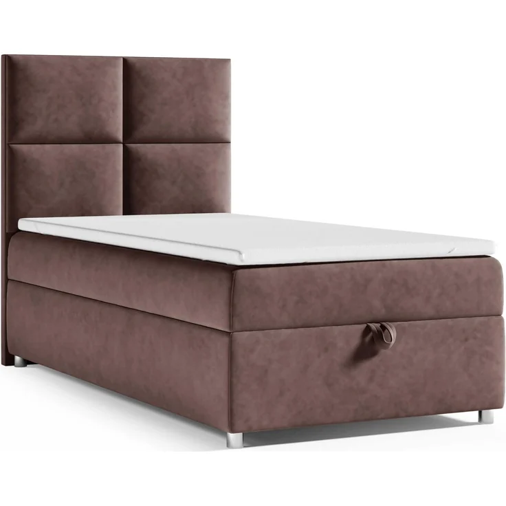 Best for Home Boxspringbett K2 SINGLE mit Bettkasten (Braun 90x200) – Bild 1