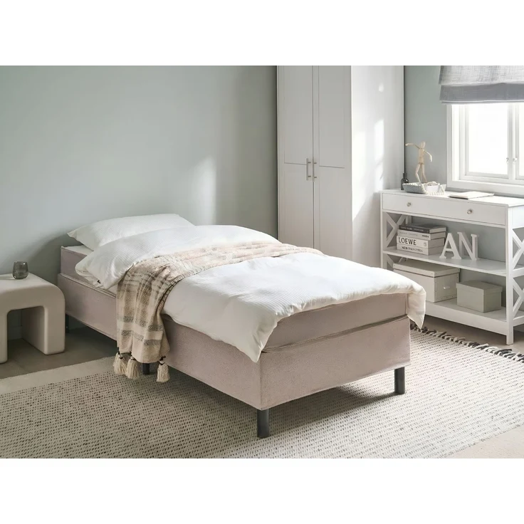 Bett ohne Kopfteil Stoff COUNTESS 90x200 cm Beige – Bild 3