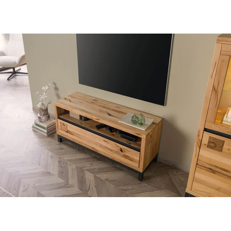 TV-Board Kernbuche 120 x 40 x 56 natur geölt VILLANDERS #112 – Bild 2
