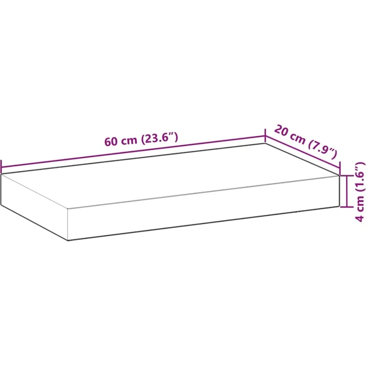 vidaXL Tischplatte 60x20x4 cm Rechteckig Massivholz Akazie 4008765 – Bild 9