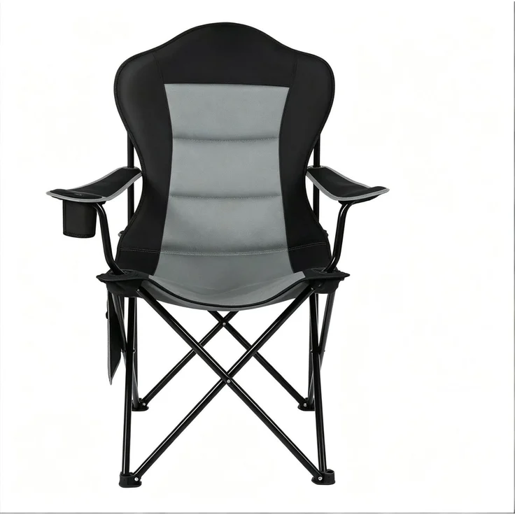 Camping-Klappstuhl 84x110x62 cm mit gepolstertem Sitz, Getränkehalter und Seitentasche – Bild 8