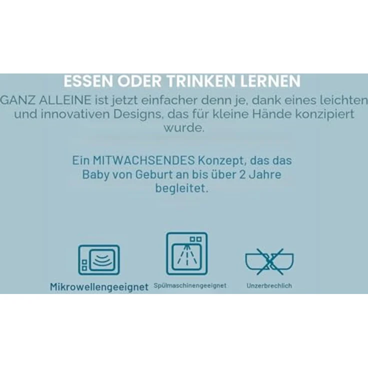 SUAVINEX Trinkbecher für Babys, mit Griffen und Auslaufschutz, für Babys + 12 Monate, spülmaschinenfest, blau, 340 ml, 401195 – Bild 5
