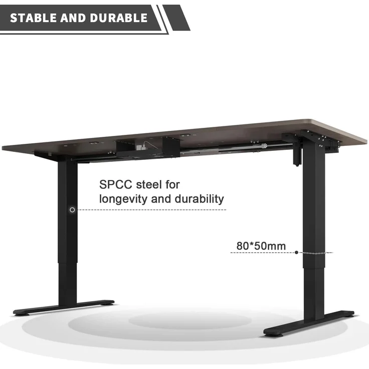 JUMMICO Schreibtisch höhenverstellbar mit 4 Memory-Funktionen, Nussbaum, 120x80 cm – Bild 6