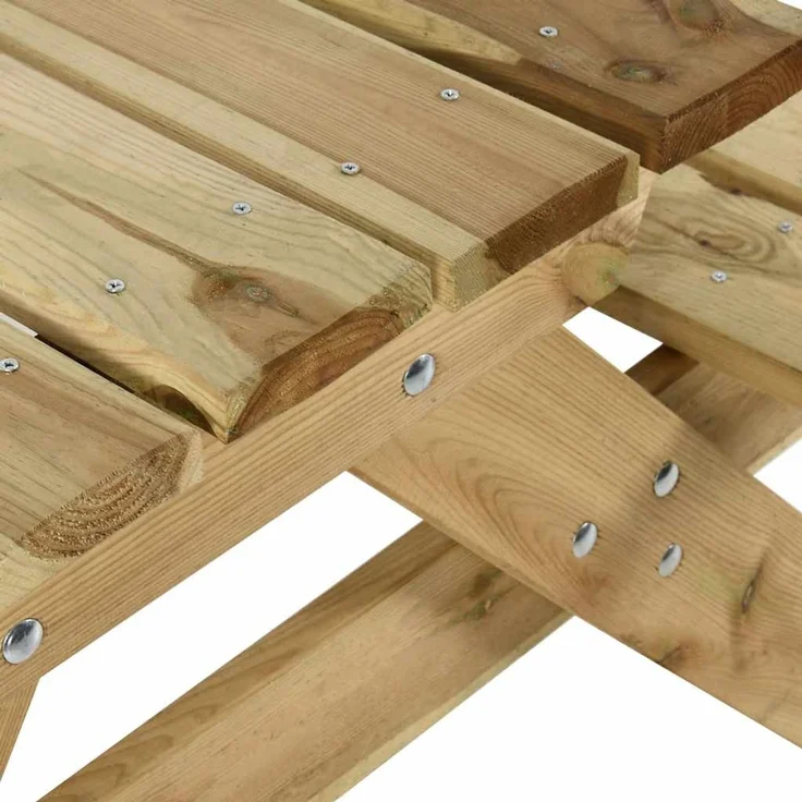 Gartentische, Picknicktisch mit Bänken 220 x 122 x 72 cm Kiefernholz Imprägniert – Bild 5