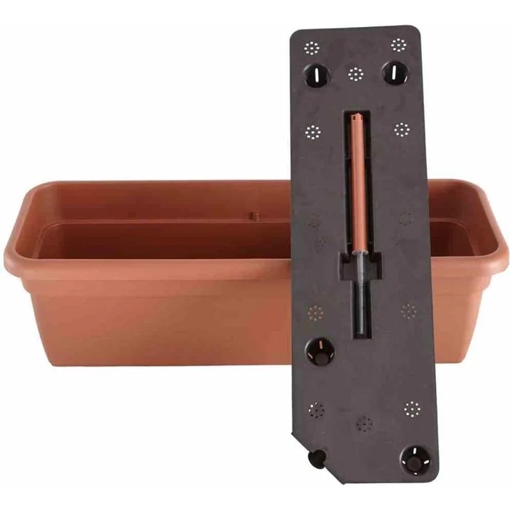 Bewässerungskasten 60 x 21,6 x 17,5 cm, terracotta mit Einsatz und Wasserstandsanzeiger – Bild 3