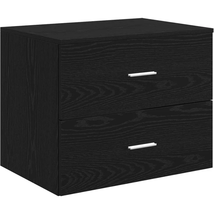 vidaXL Wandmontierter Waschbeckenunterschrank Schwarze Eiche 3404391 – Bild 4