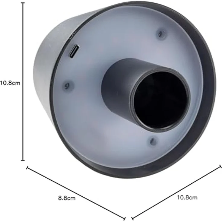 LED Akku Flaschenleuchte warmweiß, Li Akku, ØxH 10x12cm schwarz – Bild 7