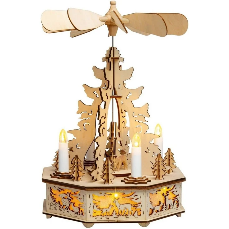 SIKORA Weihnachtspyramide mit LED Beleuchtung und elektrischem Antrieb Pyramide Deko - P31 – Bild 1