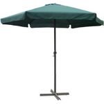 XL Alu Sonnenschirm Ø 3m Kurbelschirm Gartenschirm Marktschirm Krempe grün