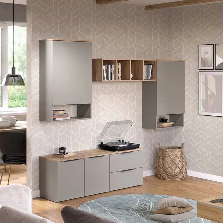 Wohnwand Wido Greige 5 Teile Vicco – Bild 3