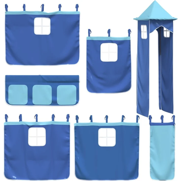 vidaXL Vorhänge für Hochbett mit Turm Blau Polyester 835923 – Bild 2