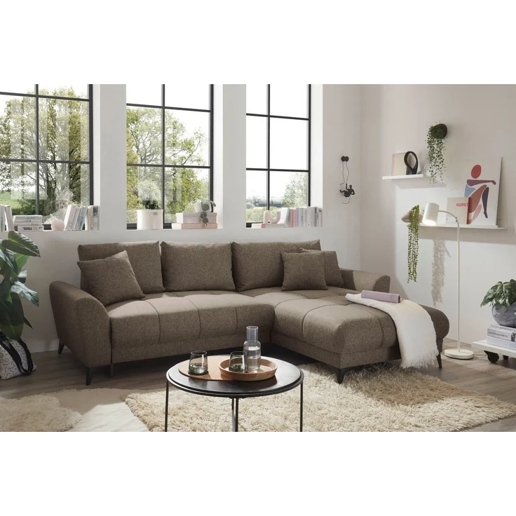 Sofa Bern von ED Exciting Design mit Schlaffunktion Espresso, Bettkasten und Lumos Mikrofaserbezug – Bild 5