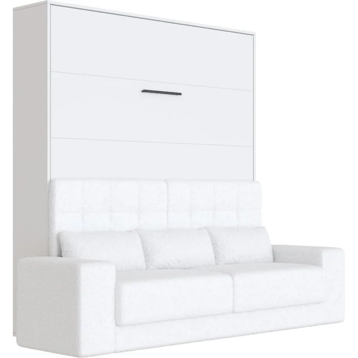 SMARTBett Schrankbett Schrankbett M1 180x200 Vertikal Weiss inkl. SOFA Weiss (Schrankbett+ Sofa, 2-St)