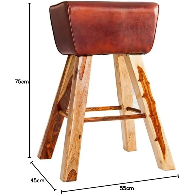 riess-ambiente Barhocker TURNBOCK 75cm coffee / natur, mit Massivholzbeinen – Bild 3