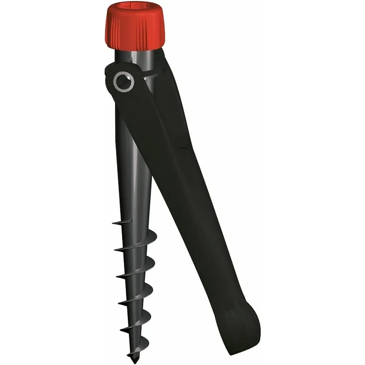 Krinner Vario Drill Sonnenschirmständer Sonnenschirmhalter Bodendübel schwarz für Strand Erde Wiese Garten Freizeit und Camping Made in Germany, 20006