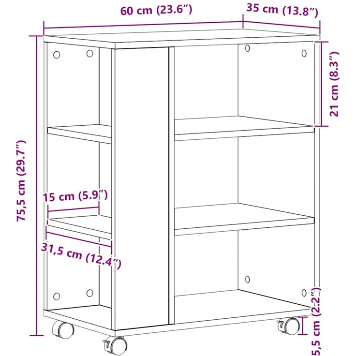 vidaXL Aufbewahrungsschrank 60 x 35 x 75 cm Holzwerkstoff 862671 – Bild 11