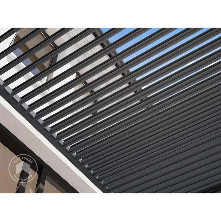 PRIMEYARD Pergola 3x4 m Aluminium-Pfosten mit Lamellendach aus Stahl anthrazitfarbeneTerrassenüberdachung – Bild 7