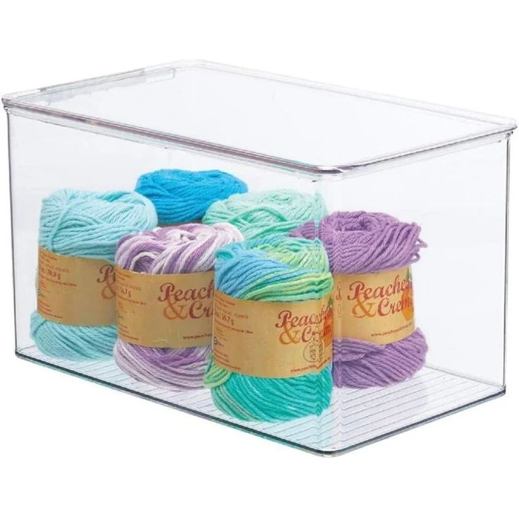 mDesign Aufbewahrungsbox Organizer Stapelkiste 2er-Set Deckel Transparent – Bild 7