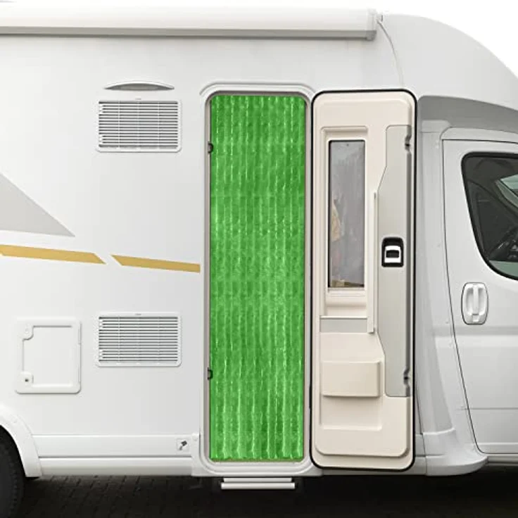 Moritz Flauschvorhang aus Chenille 56 x 185 cm grün Türvorhang als Fliegenschutz Insektenschutz für Camping Wohnwagen – Bild 1