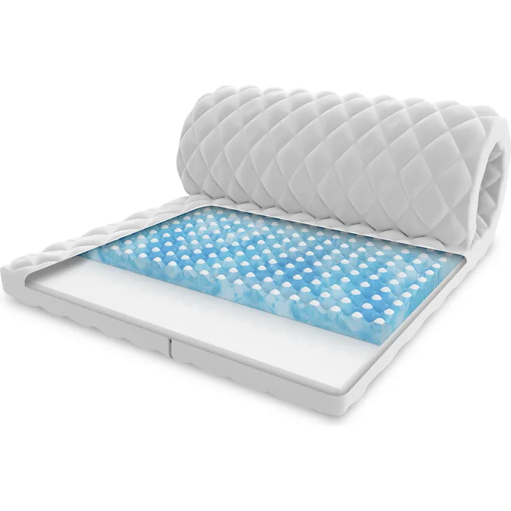 Topper 8x100x200 cm Matratzenauflage mit RavineBlue-Schaum Matratzenschoner Kaltschaum H3 H4