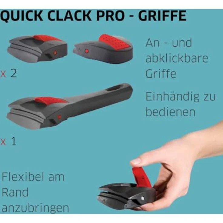 Kuppels QUICK CLACK PRO Glasdeckel 24 cm silber – Bild 4