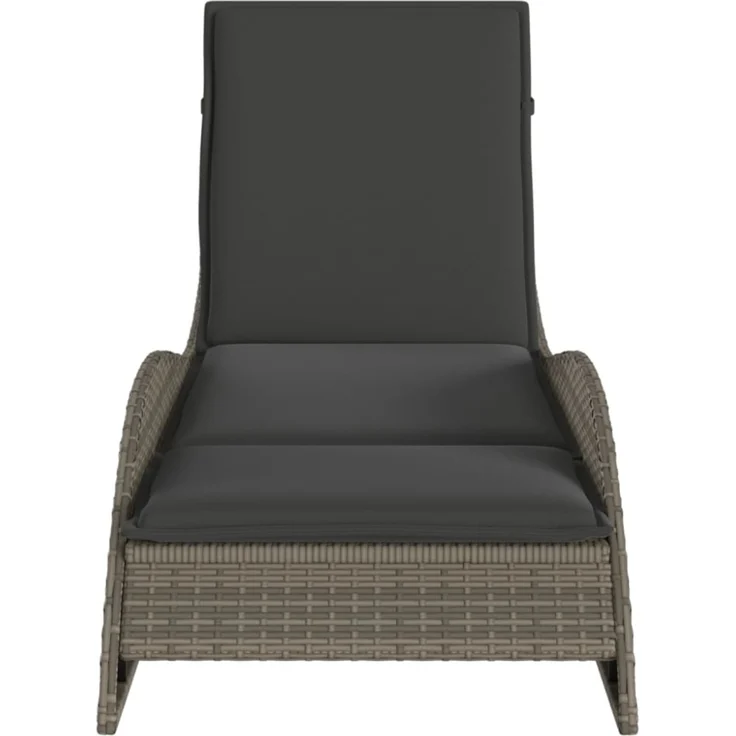vidaXL Sonnenliege mit Auflage Grau 60x205x73 cm Poly Rattan 368280 – Bild 6
