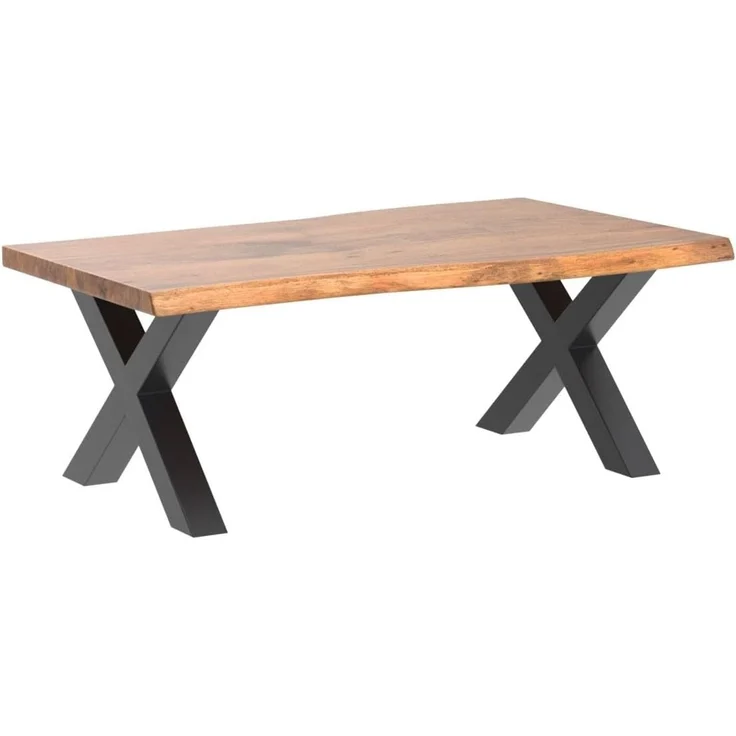 riess-ambiente Couchtisch MAMMUT 120cm natur / schwarz (Einzelartikel, 1-St), Massivholz · Metall · Baumkante · Akazie · Wohnzimmer · Industrial – Bild 5