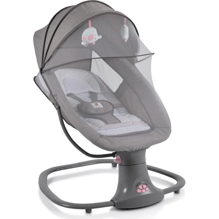 Moni Babywippe Axel 3 in 1 Schaukelfunktion Stubenwagen, Fernbedienung, Melodien pink