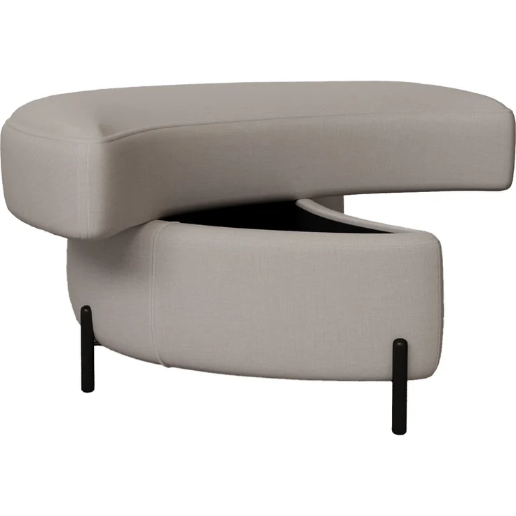 Chenille-bezogener Halbmond- Ablagehocker mit Tablett, dient als Beistelltisch, gepolsterter Sitz, Ankleide- & Schuhhocker sowie Fußstütze für Wohnzimmer, Eingang & Flur, Beige--Beige--86x47.5x43cm--YOUDENOVA – Bild 8