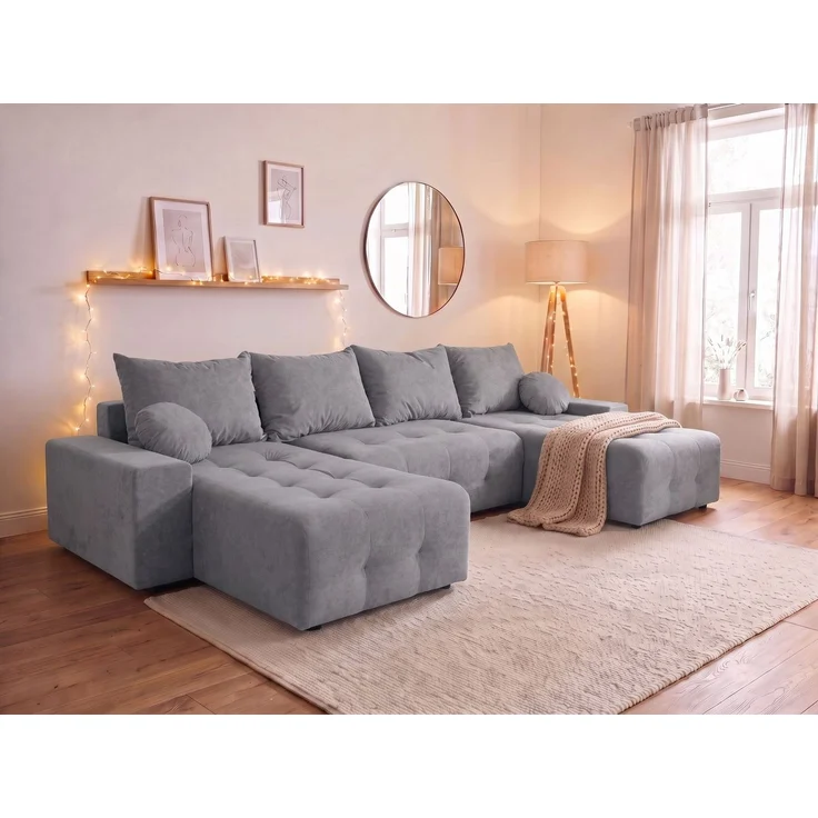 OTTO home Wohnlandschaft Jessy U-Form, B: 313 cm, in Cord & weiteren Bezügen, Schlaffunktion, Bettkasten, Tonnentaschenfederkern-Polsterung – Bild 1