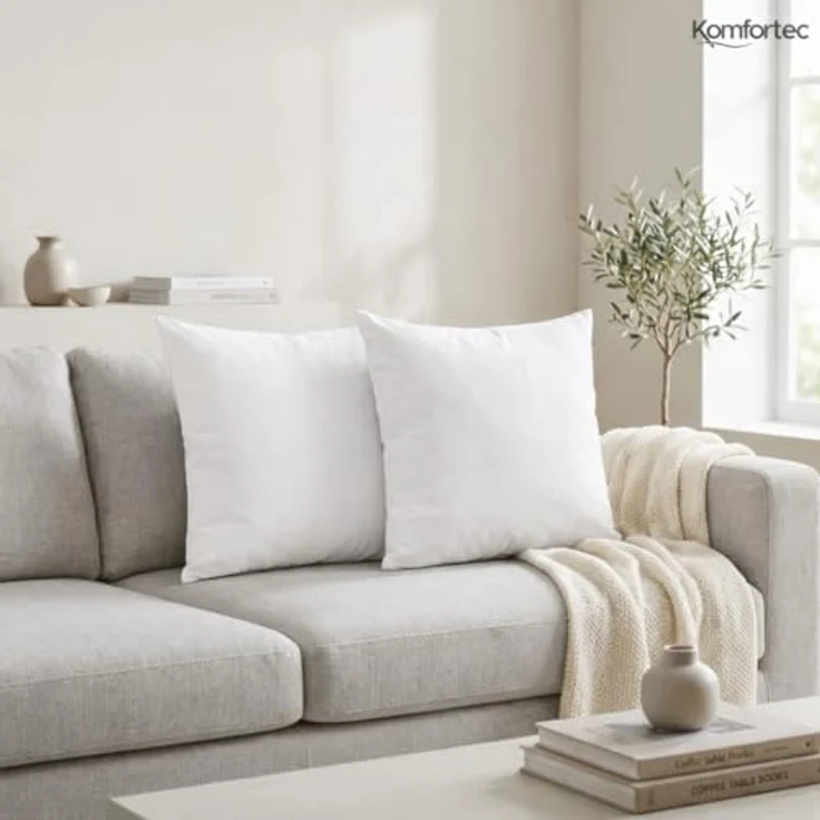 Komfortec Kissenbezug 80x80 cm 2er Set aus Gebürstet Mikrofaser mit Reißverschluss, Atmungskativ und Weich – Weiß – Bild 7