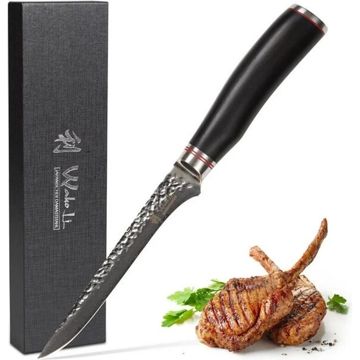 Wakoli Ausbeinmesser EBO Damast Tranchiermesser Küchenmesser Kochmesser 16 cm Klinge, aus 67 Lagen Damaststahl, VG10 Kern – Bild 4