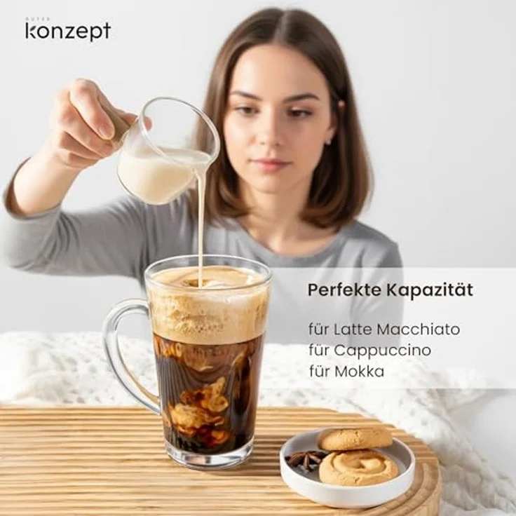 KONZEPT Teeglas Mit Deckel – 300 Ml Mit Henkel, 1-tlg, aus Glas Mit Deckel, hitzebeständig & spülmaschinengeeignet – Bild 6