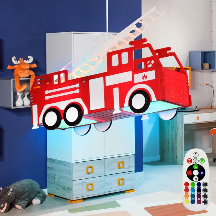 RGB LED Kinder Hängeleuchte im Feuerwehr-Design KITA – Bild 2