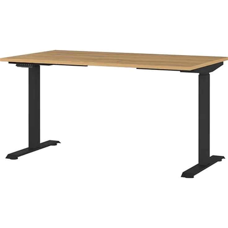 Germania Schreibtisch 7905-582, in Grandson-Eiche-Nb./Schwarz, EL. höhenverstellb, 140 x 120 x 80 cm (BxHxT) – Bild 2