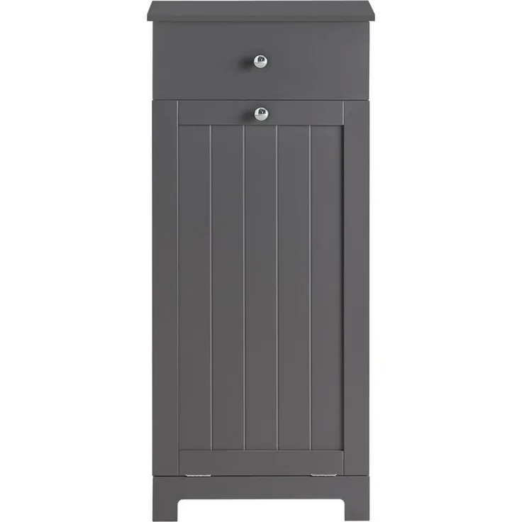 SoBuy BZR21-DG Wäscheschrank, MDF, Lackiert, Dunkelgrau, 38 x 91 x 40 cm