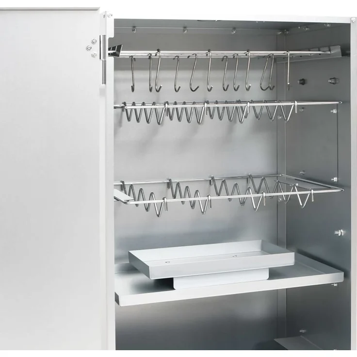 vidaXL Räucherofen mit Kaltrauchgenerator, Verzinkter Stahl, 44,5 x 29 x 83 cm, 15.32 kg, ohne Glasfenster – Bild 7