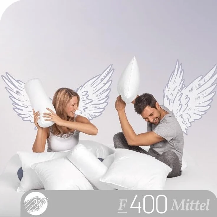 Schlafstil Baumwollkissen F400, Füllung: 100% Polyester, Bezug: 100% Baumwolle, hergestellt in Deutschland, allergikerfreundlich – Bild 2